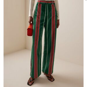 La Veste Green Striped Handmade “Pippi” Trouser